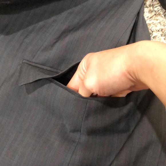 Hugo Boss Aamon Sports Coat Size 38R Dark Gray Blue Striped Wool Blazer - Picture 8 of 11